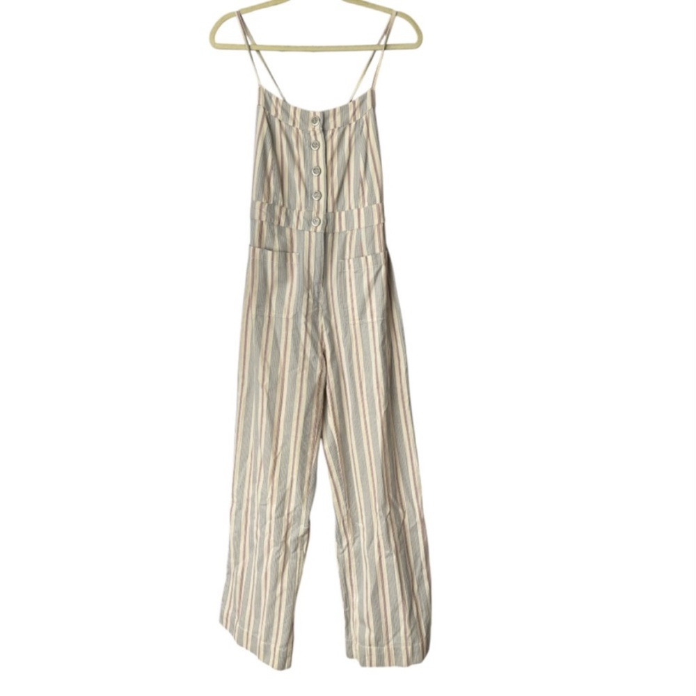 L*Space Dream On Striped Wide Leg Jumpsuit Criss Cross Back Small